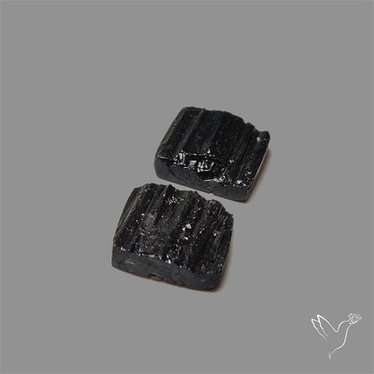 Raw Face Black Tourmaline Pair