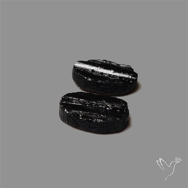 Raw Face Black Tourmaline Pair