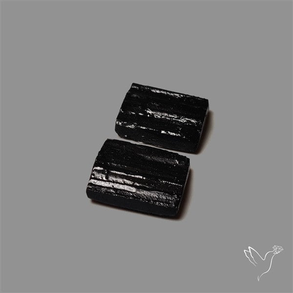 Raw Face Black Tourmaline Pair