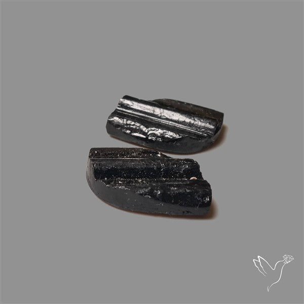 Raw Face Black Tourmaline Pair