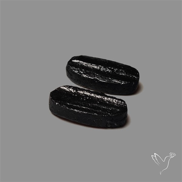 Raw Face Black Tourmaline Pair