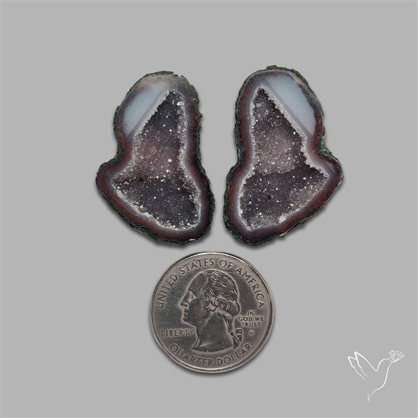 Large Geode Druzy Pair
