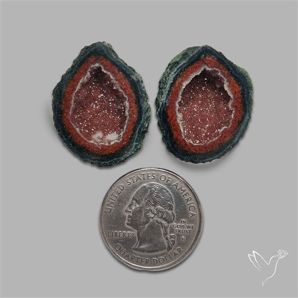 Large Geode Druzy Pair