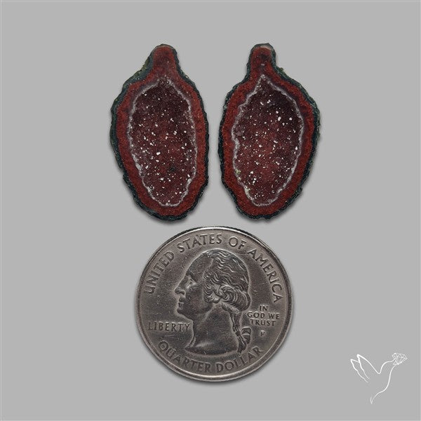 Large Geode Druzy Pair
