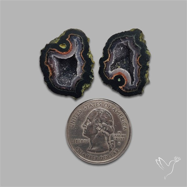 Large Geode Druzy Pair