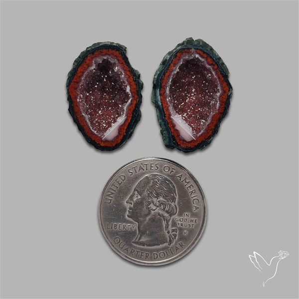 Large Geode Druzy Pair