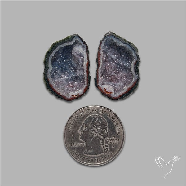 Large Geode Druzy Pair