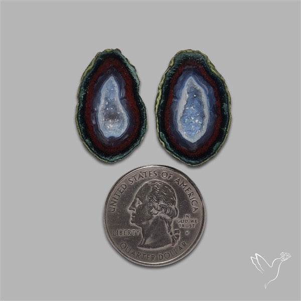 Large Geode Druzy Pair