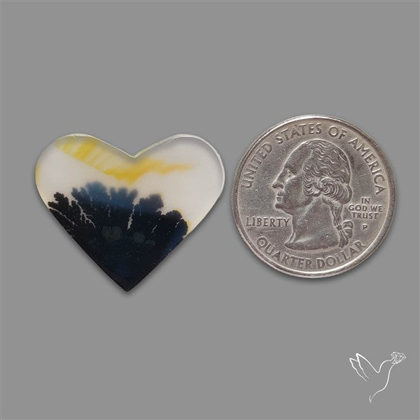 Scenic Agate Heart Cabochon