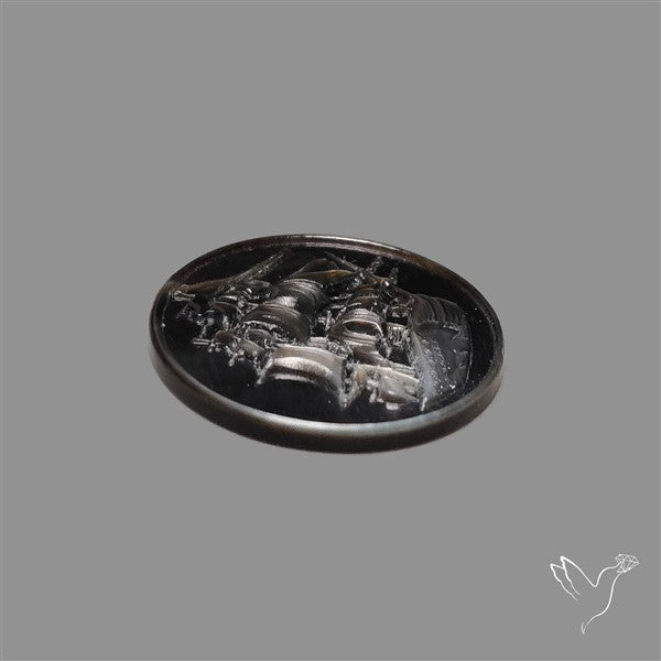 Tahitian Mother Of Pearl Horse Ship Carving