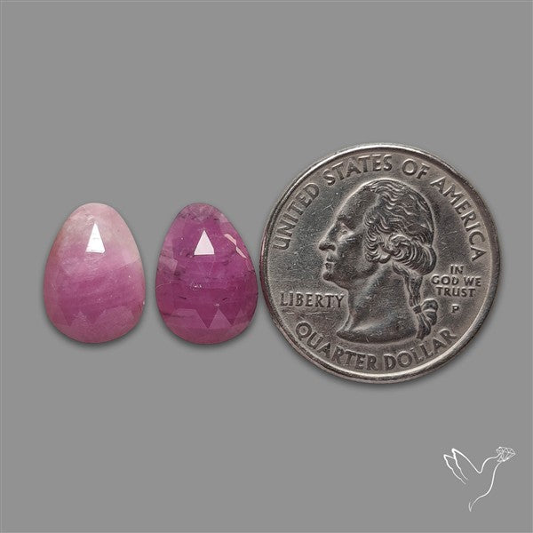 Rose Cut Pink Sapphire Pair