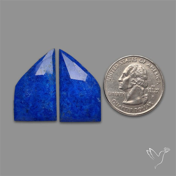 Rose Cut Lapis Lazuli Pair