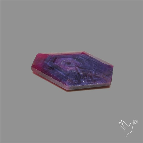 Rare Trapiche Ruby Slice Reddish Purple