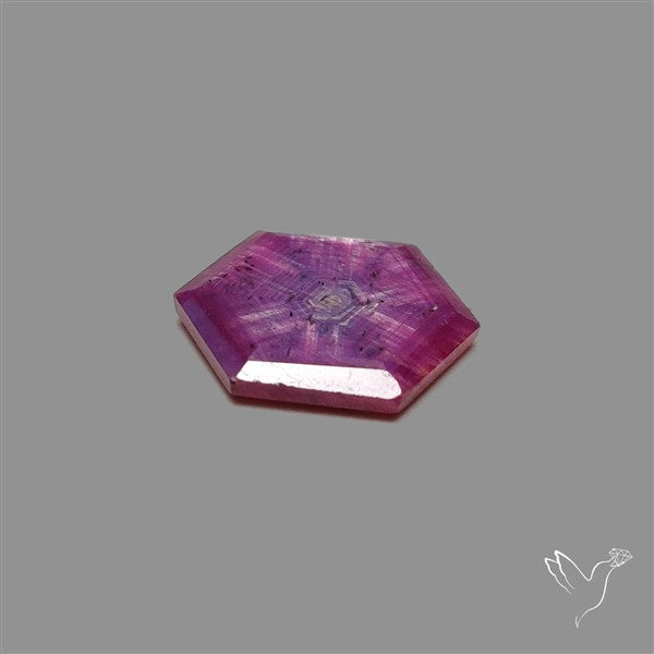 Rare Trapiche Ruby Slice Reddish Purple