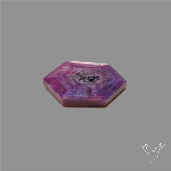 Rare Trapiche Ruby Slice Reddish Purple