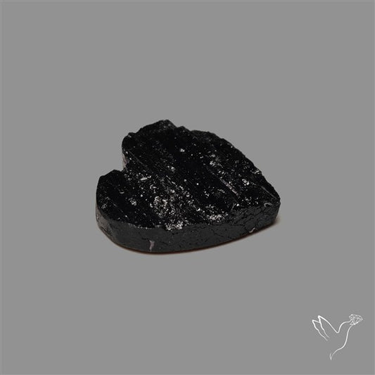 Raw Face Black Tourmaline Heart