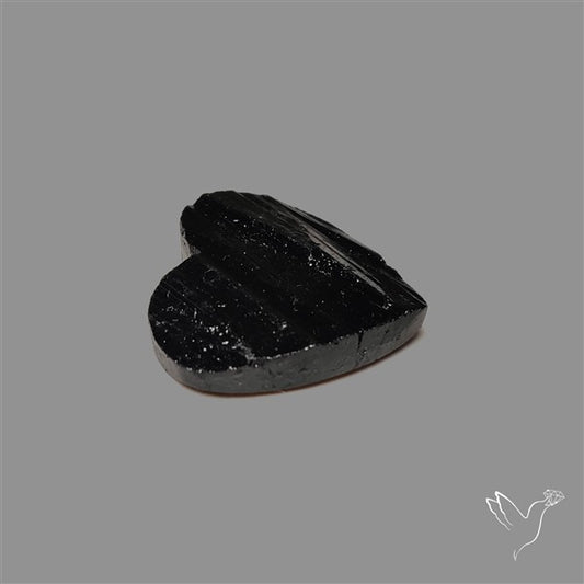 Raw Face Black Tourmaline Heart