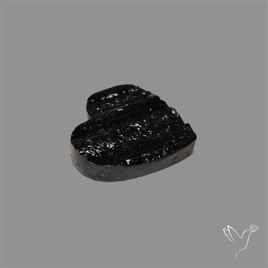 Raw Face Black Tourmaline Heart