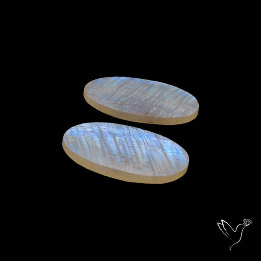 African Blue Moonstone Pair