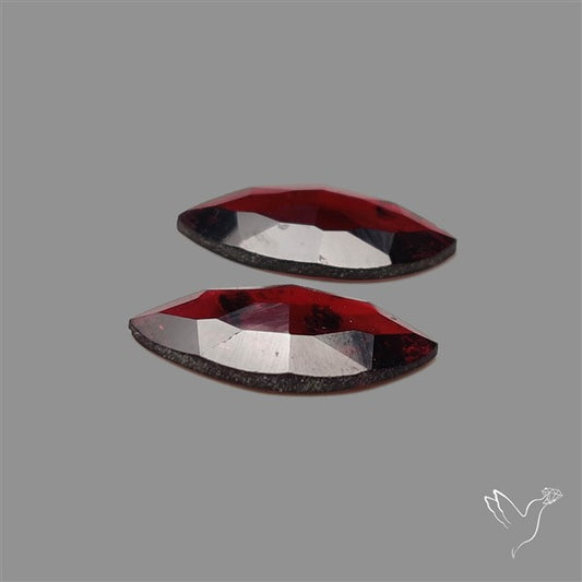Rose Cut Rhodolite Garnet Pair