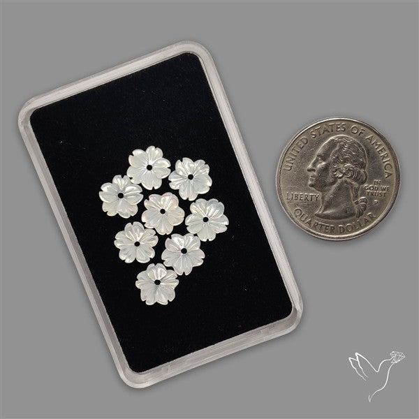 Small Mother Of Pearl Drilled Flowers Lot