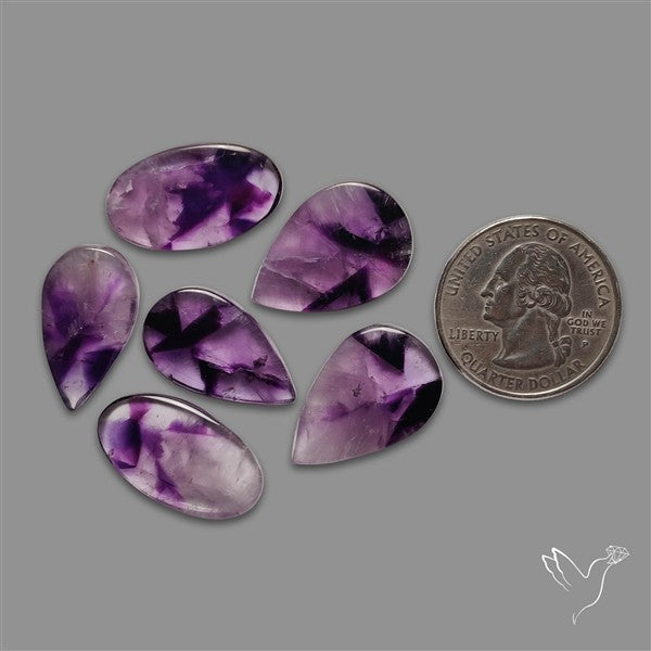 Trapiche Amethyst Cabochons Lot