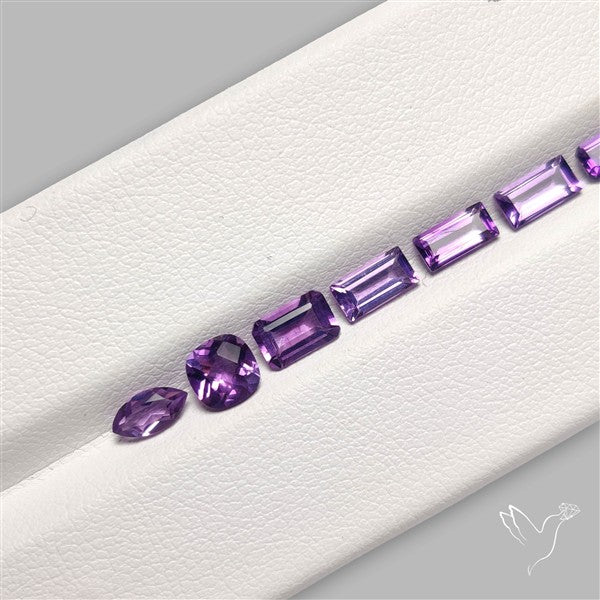Faceted Brazillian Amethyst Fine Gemstone Set