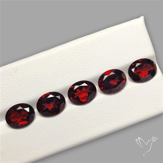 Red Almandine (Pyrope) Garnet Faceted Mozambique Garnet Gemstone Set