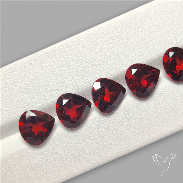 Red Almandine (Pyrope) Garnet Faceted Mozambique Garnet Gemstone Set