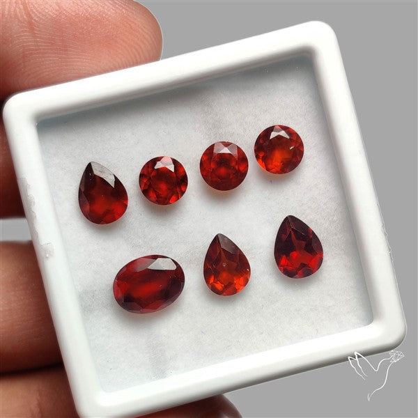 Hessonite Garnet Set Faceted Fine Gemstone Set