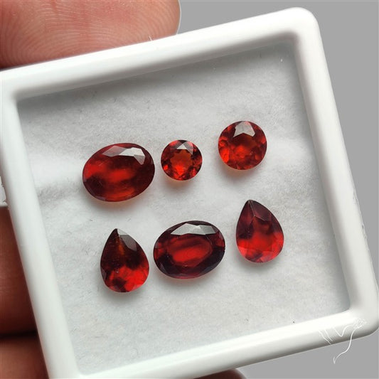Hessonite Garnet Set Faceted Fine Gemstone Set