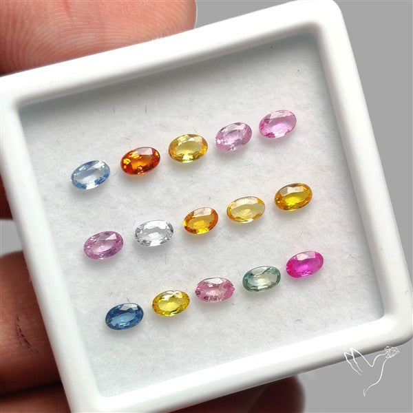 Faceted Mixed Sapphire Fine Gemstone Set