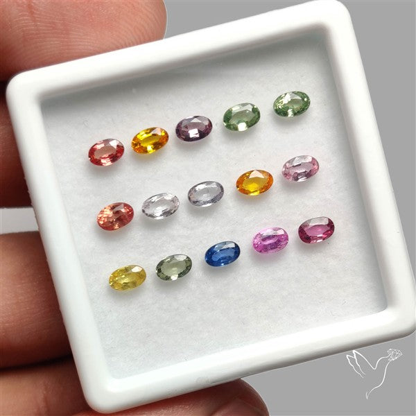 Faceted Mixed Sapphire Fine Gemstone Set