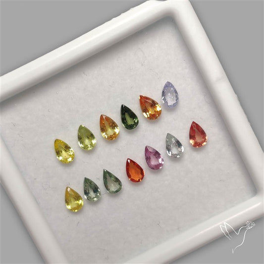 Faceted Mixed Sapphire Fine Gemstone Set
