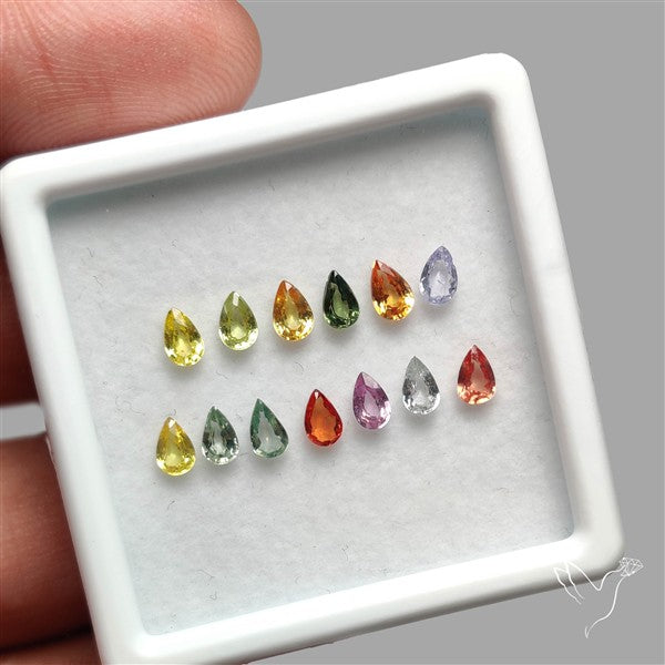 Faceted Mixed Sapphire Fine Gemstone Set