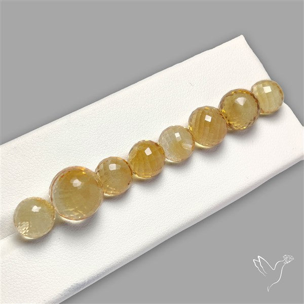 Citrine Faceted Spheres Fine Gemstone Set