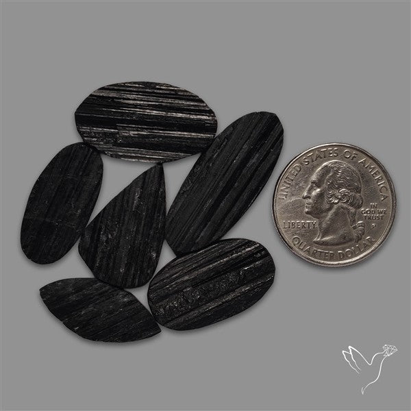 Raw Face Black Tourmaline Lot