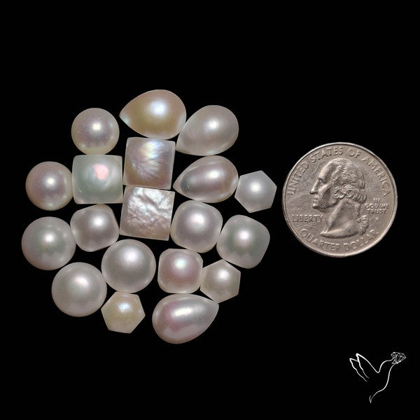 Natural Fresh Water Pearl Cabochons Lot