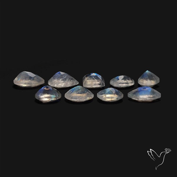 Faceted Rainbow Moonstones Lot