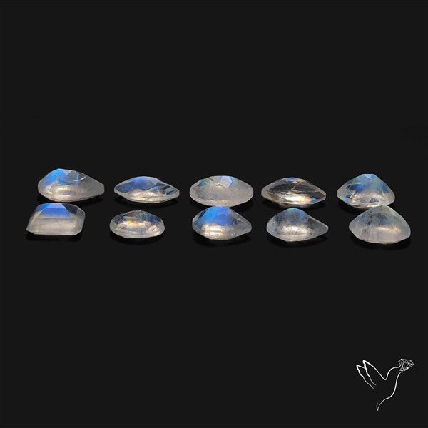 Faceted Rainbow Moonstones Lot