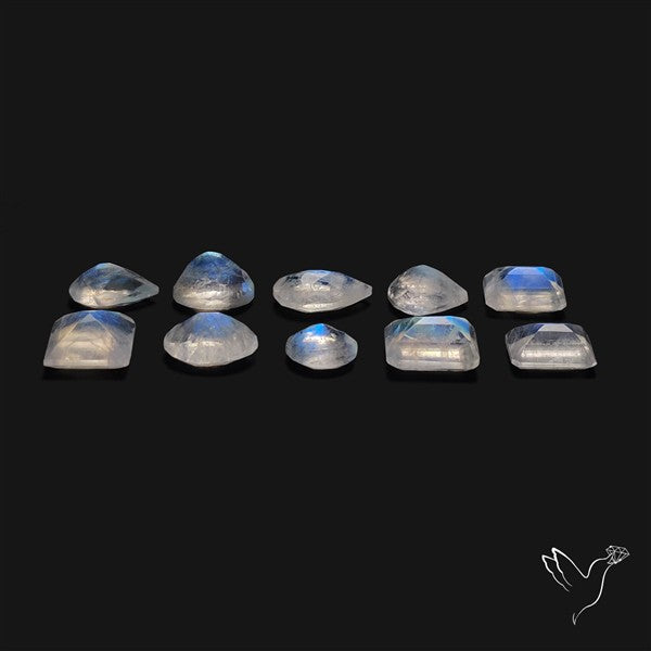 Faceted Rainbow Moonstones Lot