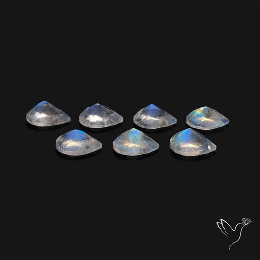 Faceted Rainbow Moonstones Lot