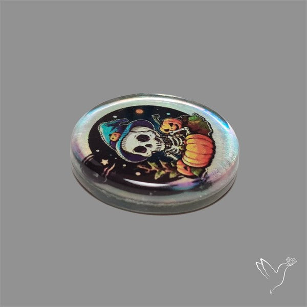 Halloween Picture Inlay Doublet Cabochon