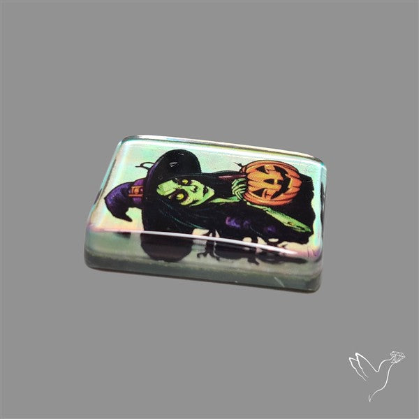 Halloween Picture Inlay Doublet Cabochon