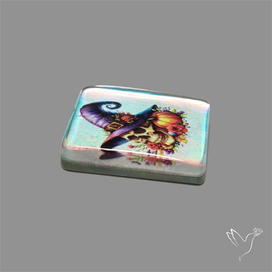 Halloween Picture Inlay Doublet Cabochon