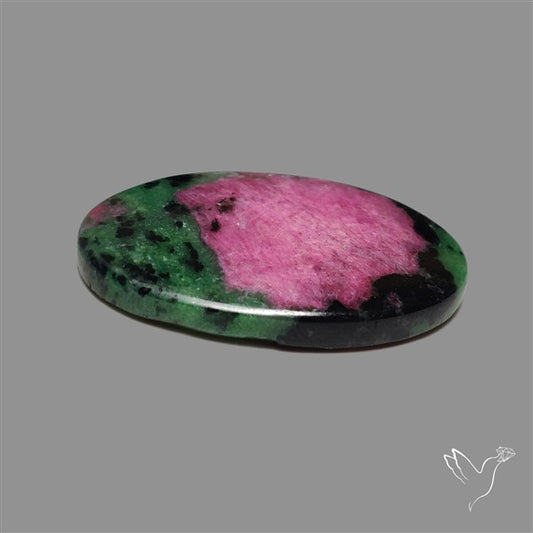 Ruby In Zoisite Large Cabochon with Rare Flashy Ruby