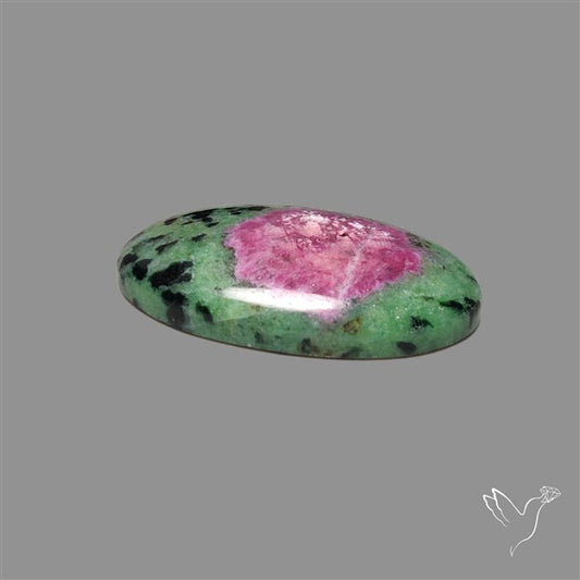 Ruby In Zoisite Large Cabochon with Rare Flashy Ruby