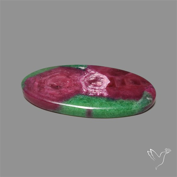 Ruby In Zoisite Large Cabochon with Rare Flashy Ruby