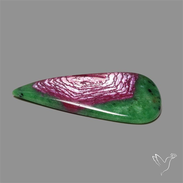 Ruby In Zoisite Large Cabochon with Rare Flashy Ruby