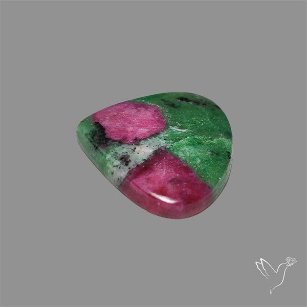 Ruby In Zoisite Large Cabochon with Rare Flashy Ruby